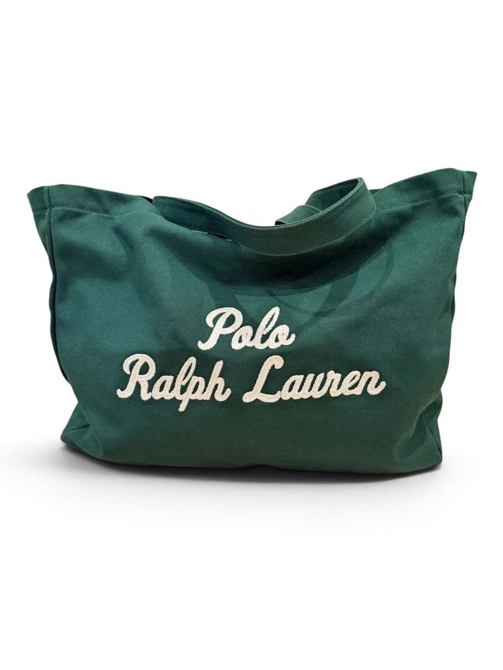 Polo by Ralph Lauren Forest Green Canvas Tote with Script Logo